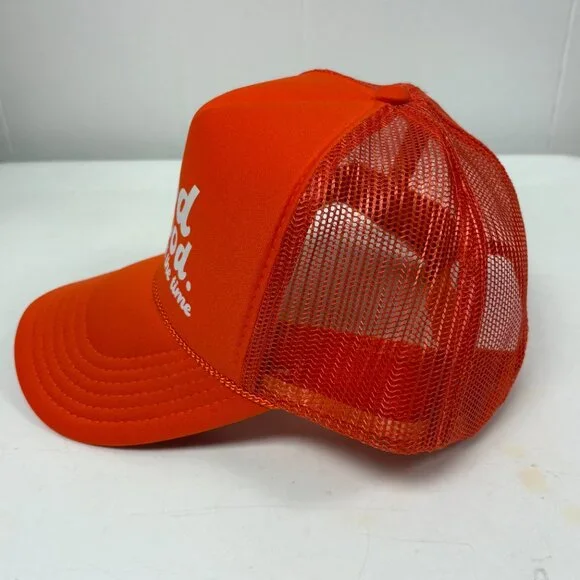 NHIM God Is Good Groovy Orange Trucker Hat, Size OSFM - Picture 2 of 6